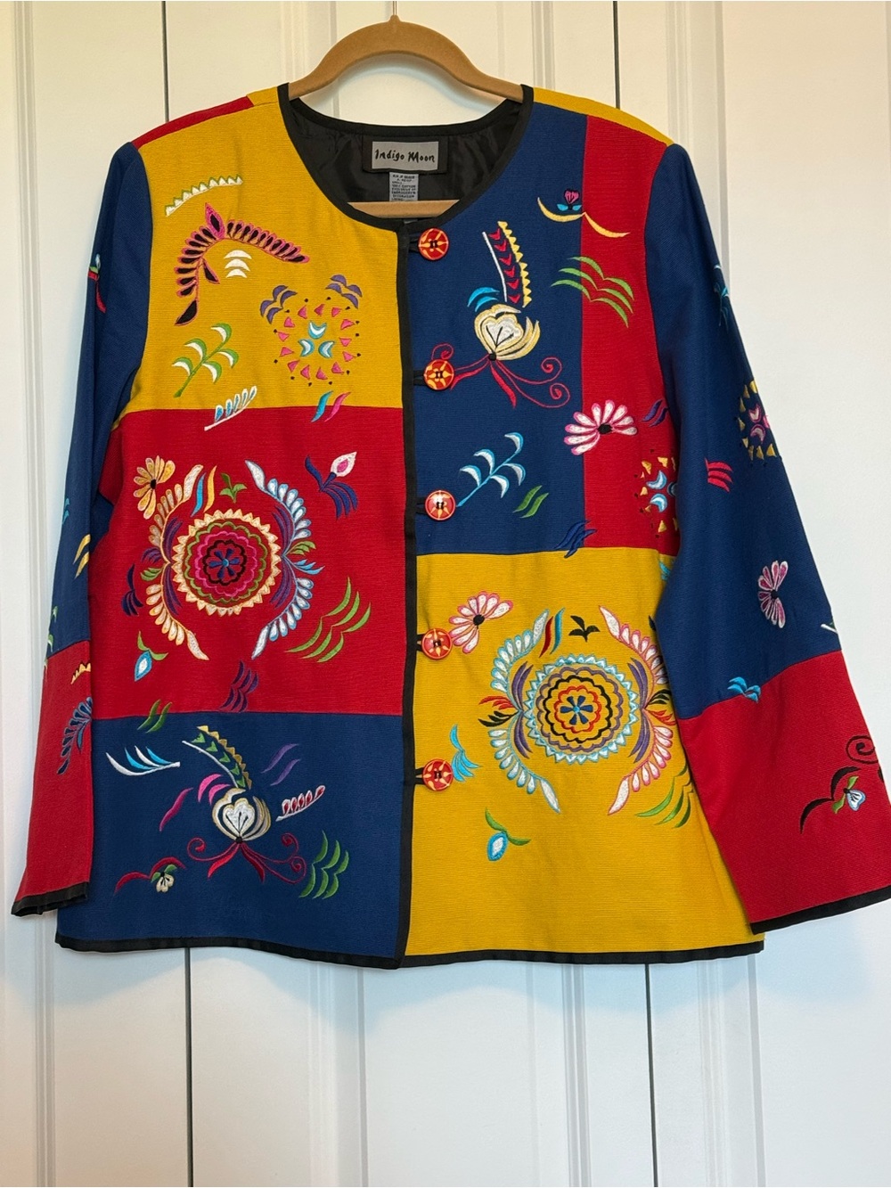 NWT ~ Indigo Moon Colorful Patchwork Floral Embroidered Jacket